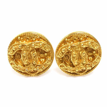 Chanel Cc Logo Clip-On Earrings Gold-