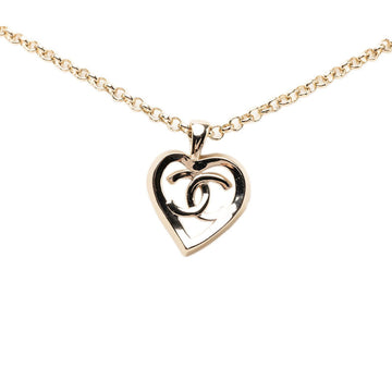 Chanel Cc Logo Chain Heart Pendant