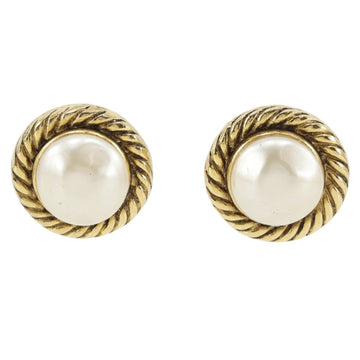 Chanel Pearl Clip-On Earrings Metal