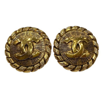 Chanel Cc Logo Clip-On Earrings Gold-