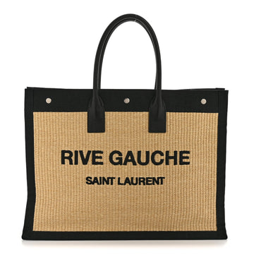 Saint Laurent Raffia Linen Calfskin Rive