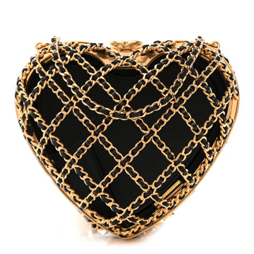 Chanel Metal Lambskin Quilted Cc Heart
