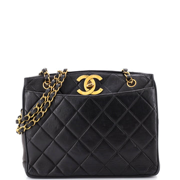 Chanel Vintage Cc Lock Pocket Chain Tote