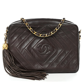 Chanel Lambskin Chevron Quilted Tassel