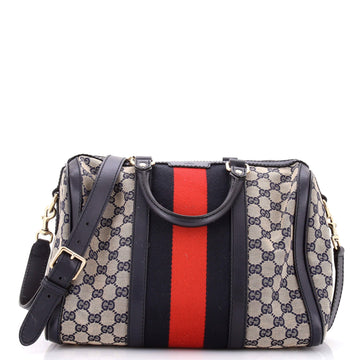 Gucci Vintage Web Boston Bag Gg Canvas