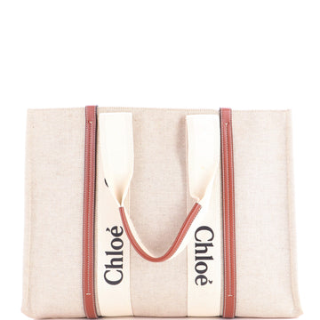 Chloe Woody Tote Canvas With Leather