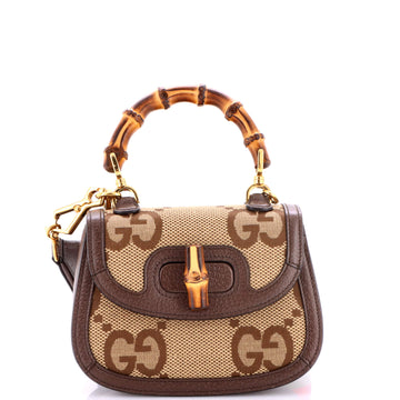Gucci Bamboo Top Handle Bag Jumbo Gg