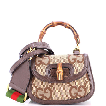 Gucci Bamboo Top Handle Bag Jumbo Gg