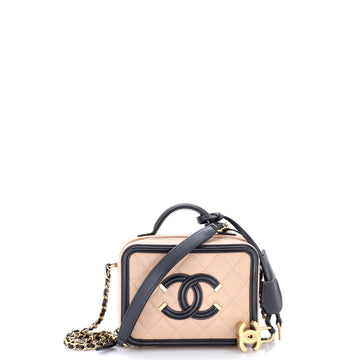 Chanel Filigree Vanity Case Quilted