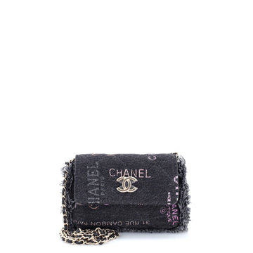 Chanel Denim Mood Flap Clutch With Chain