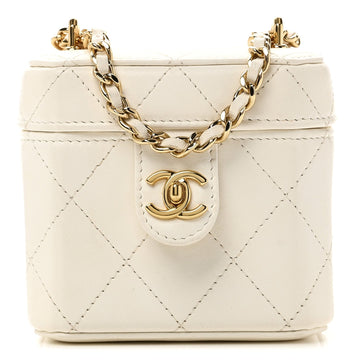 Chanel Lambskin Quilted Vanity Clutch