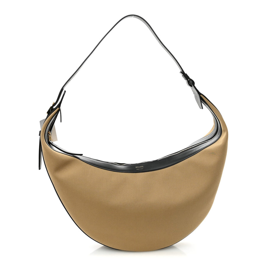 Khaite Canvas Calfskin August Hobo Beige
