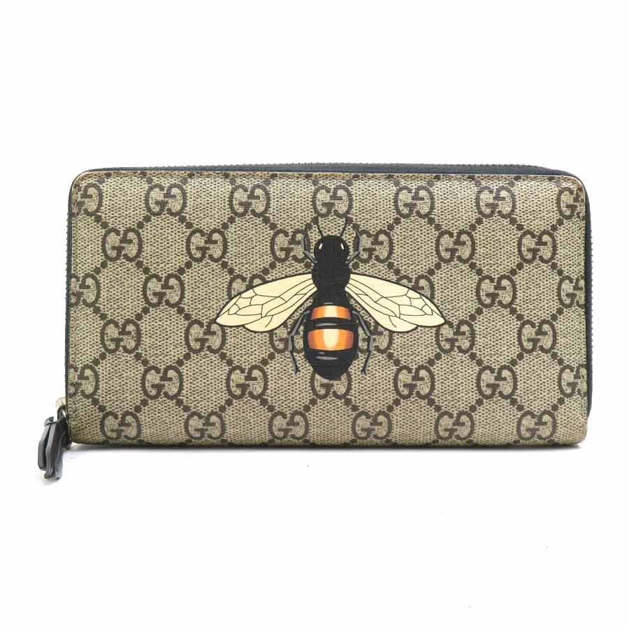 Gucci Gg Supreme Bee Zip Around