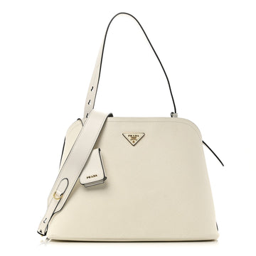Prada Saffiano Cuir Matinee Tote White
