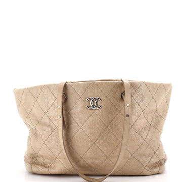 Chanel On The Road Tote Quilted Leather