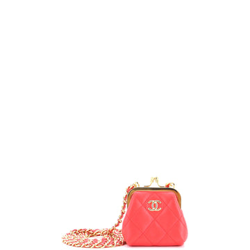 Chanel Kiss Lock Clutch With Chain