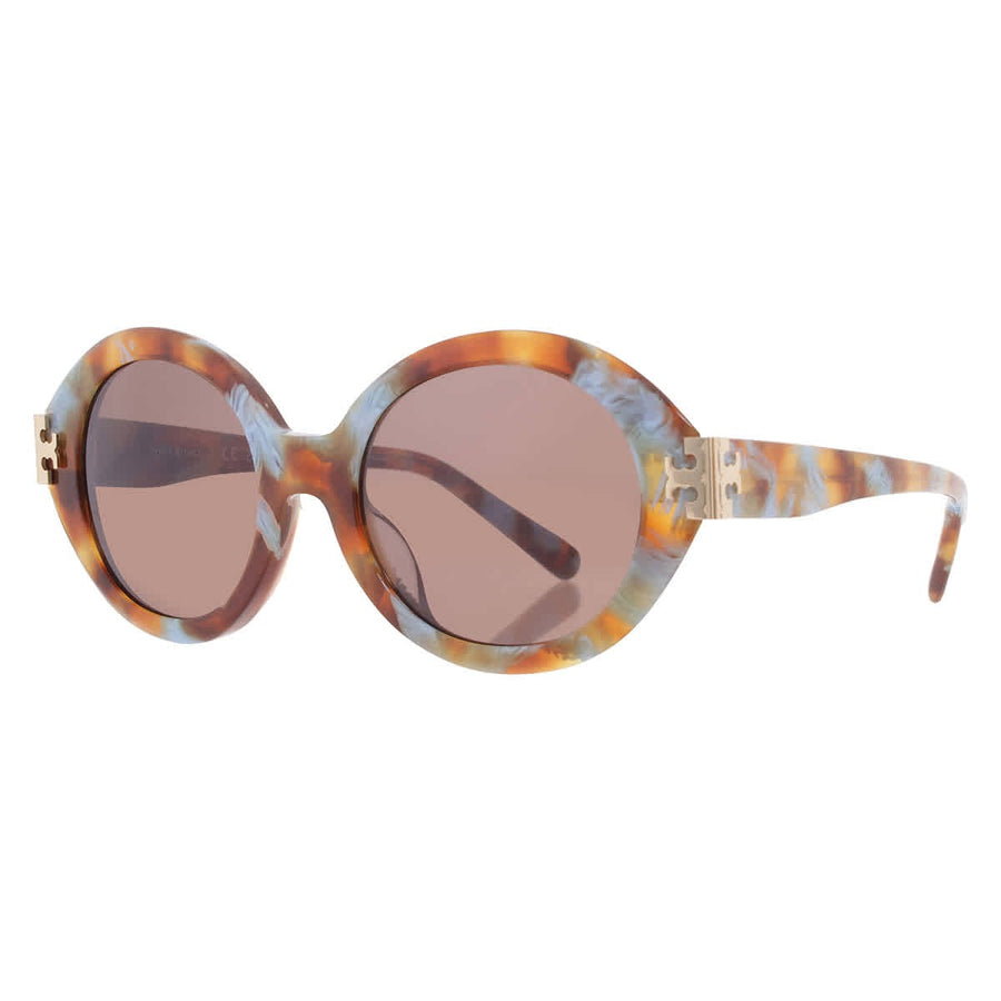 Tory Burch Brown Oval Ladies Sunglasses