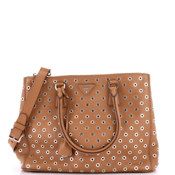 Prada Grommet Galleria Double Zip Tote