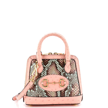 Gucci Horsebit Top Handle Bag Python And