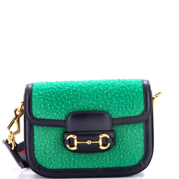 Gucci Horsebit Shoulder Bag Wool Mini