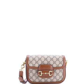 Gucci Horsebit Shoulder Bag Gg Coated
