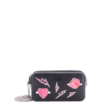 Prada Monochrome Double Zip Wallet On