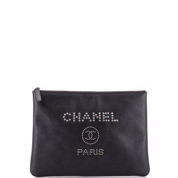 Chanel Deauville Pouch Studded Caviar