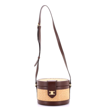 Celine Tambour Bag Triomphe Raffia And