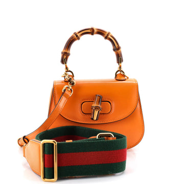 Gucci Bamboo Top Handle Bag Leather Mini