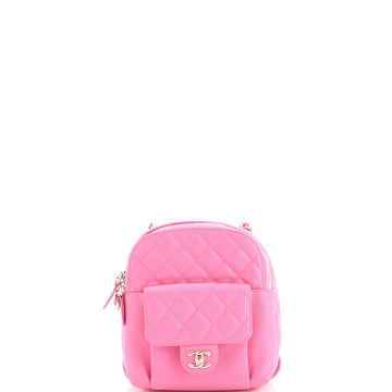 Chanel Cc Day Backpack Quilted Caviar
