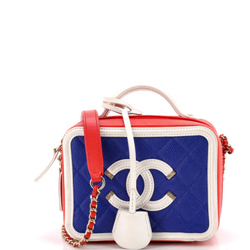 Chanel Filigree Vanity Case Quilted