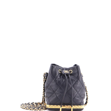 Chanel Lock Frame Bucket Bag With Chain