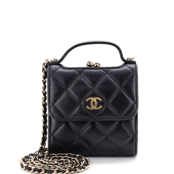 Chanel Cc Kisslock Frame Top Handle