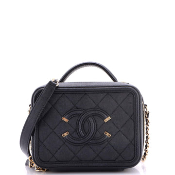 Chanel Filigree Vanity Case Quilted
