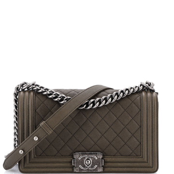 Chanel Boy Flap Bag Quilted Caviar Old