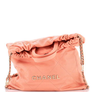 Chanel 22 Chain Backpack Quilted Caviar