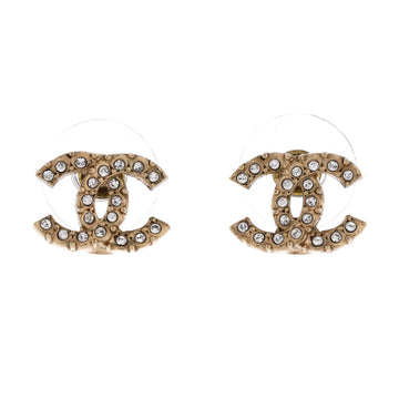 Chanel Cc Stud Earrings Metal With