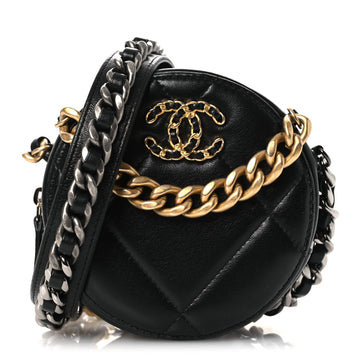 Lambskin Quilted Chanel 19 Round Clutch