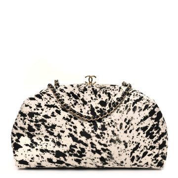 Chanel Lambskin Pony Hair Printed Clutch
