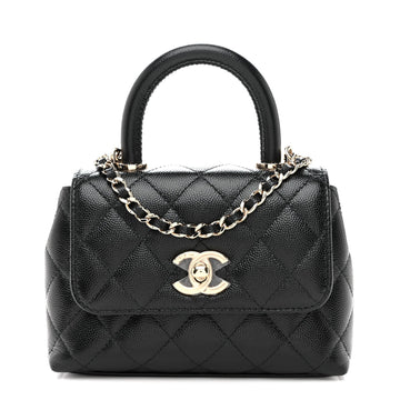 Chanel Caviar Quilted Coco Handle Clutch