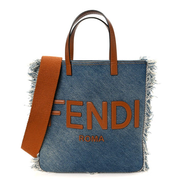 Fendi Denim Lavato Vitello King Logo