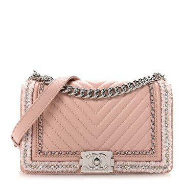 Chanel Calfskin Chevron Tweed Medium Boy