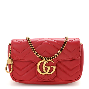 Gucci Calfskin Matelasse Super Mini Gg
