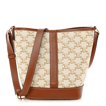Celine Triomphe Canvas Calfskin Small