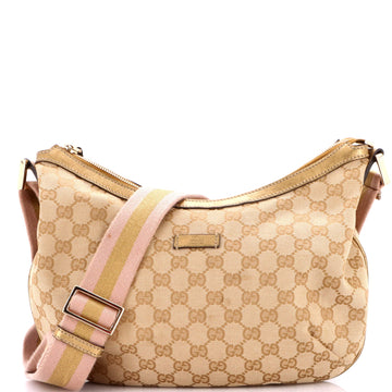 Gucci Saddle Zip Messenger Bag Gg Canvas
