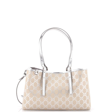 Gucci Emblem Tote Gg Coated Canvas Small