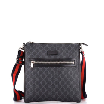 Gucci Web Strap Front Zip Messenger Bag