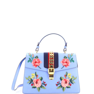 Gucci Sylvie Top Handle Bag Embroidered