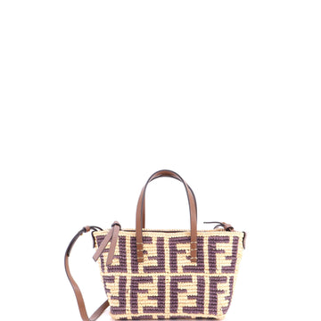 Fendi Roll Tote Ff Raffia With Leather