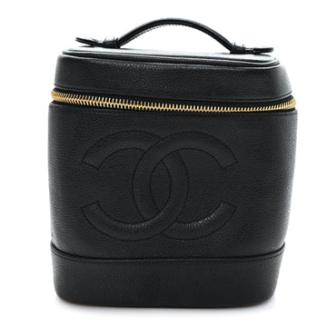 Chanel Caviar Vanity Cosmetic Case Black